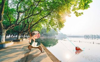 刺绣老人垂钓图案简单教程