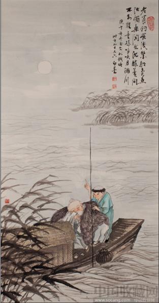 画中的老翁披着斗笠在什么中垂钓?-第1张图片-彩蝶百科
