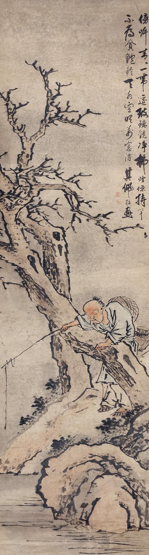 古画垂钓手机壁纸-第1张图片-彩蝶百科