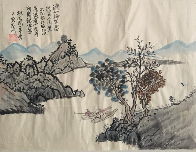 渔翁垂钓国画-第1张图片-彩蝶百科