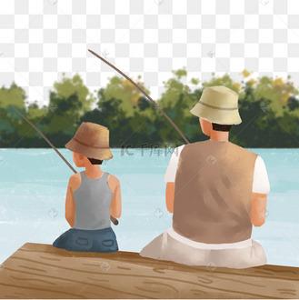 湖边垂钓插画素材-第1张图片-彩蝶百科